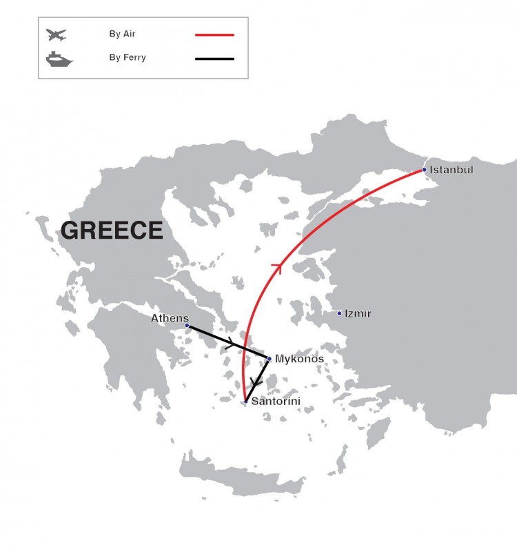 Aegean Love Story Tour Map