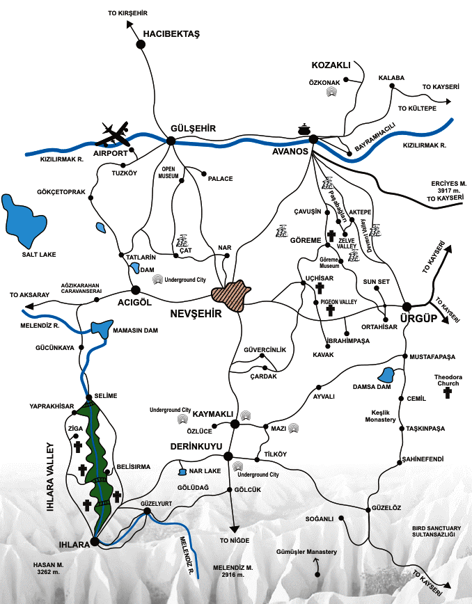 Paseo en Globo Aerostatico Capadocia Mapa