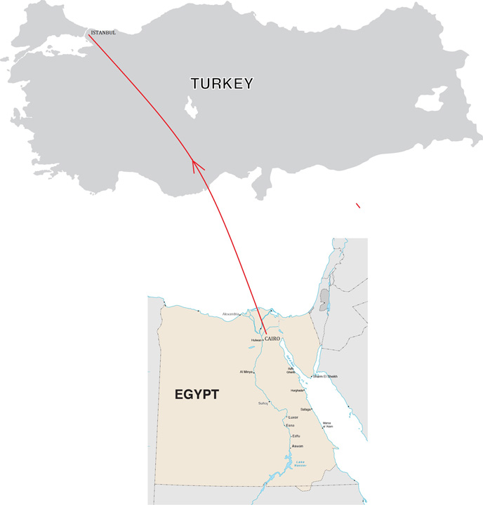 Descoberta da Turquia e Egito Mapa