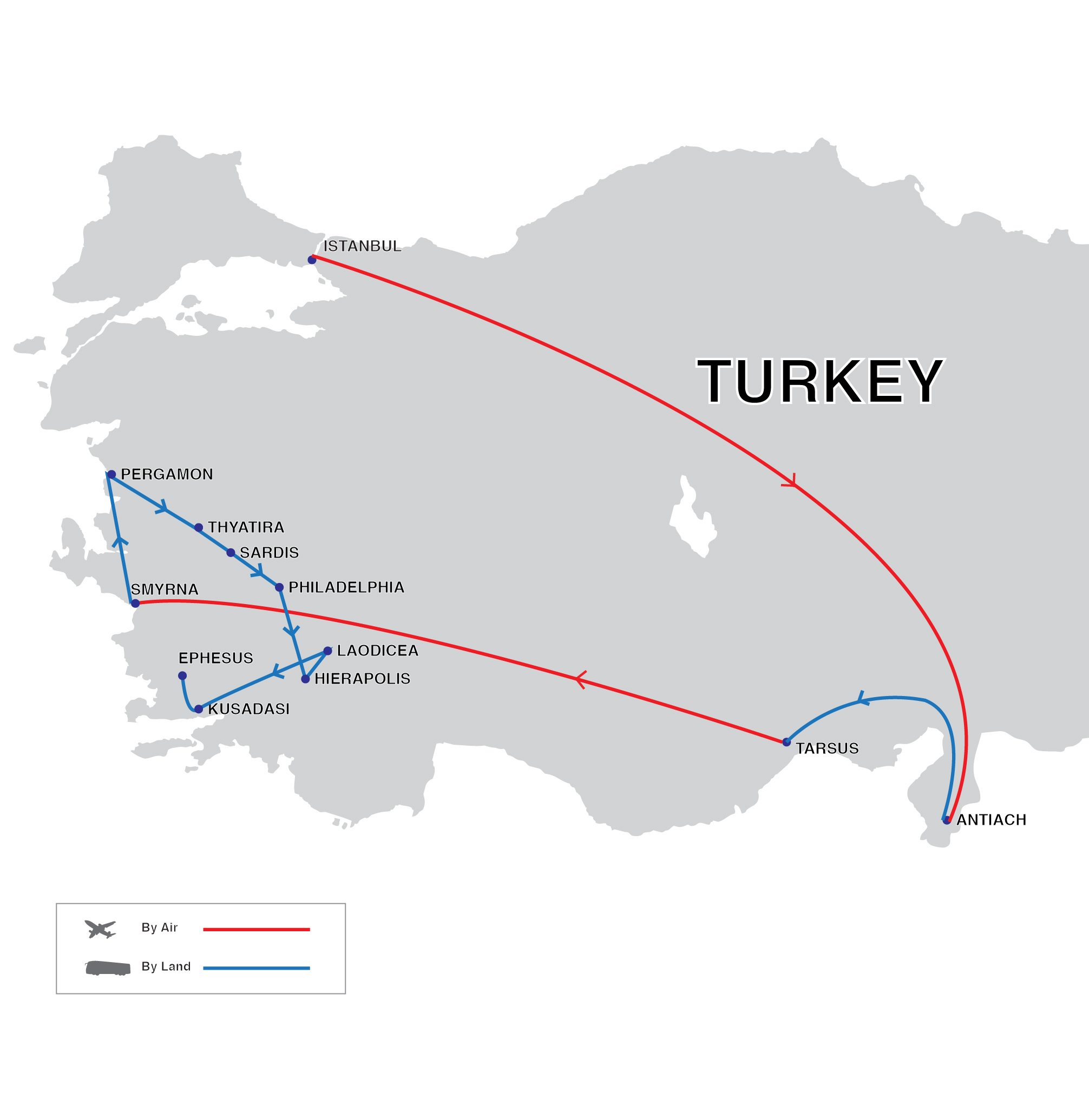 The Footsteps of St Paul In Turkey Map