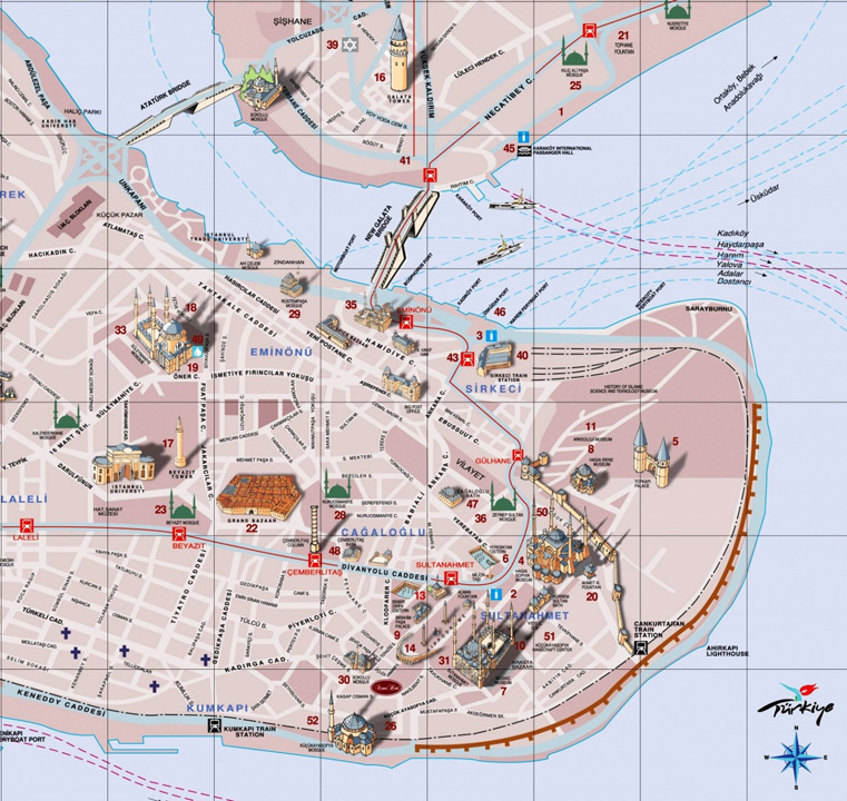 Paseo Bizantino de Medio Dia Mapa