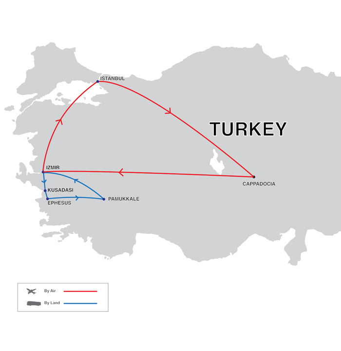 Turkey Luxury Tour Map