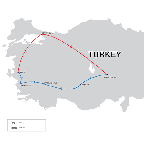 Magic of Turkey Tour Map