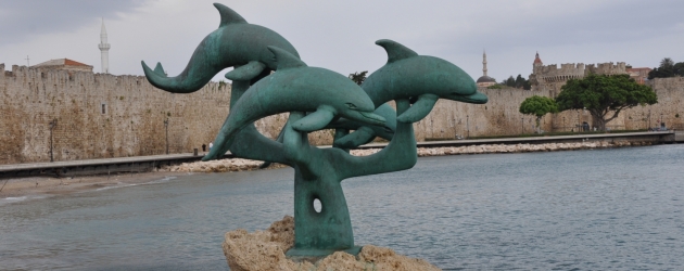 Sculpture of Dolphin in Rhodes, Greece