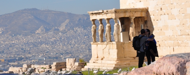 Lovely couple in Athens Acrapolis - Greece