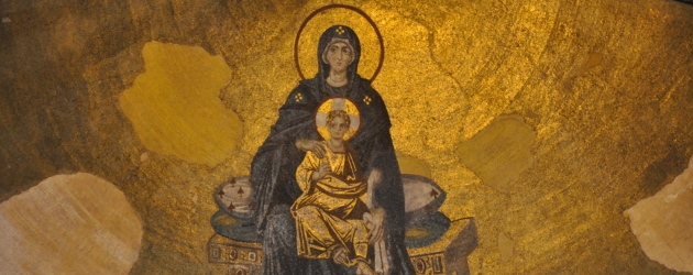 Mosaic of Baby Jesus Christ and Virgin Mary in Hagia Sophia