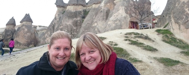 Wondeful view of chimney rocks in Cappadocia