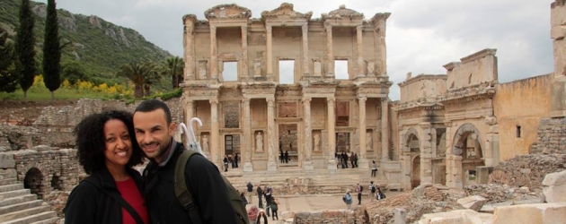 Lovely couple in Celsus Library