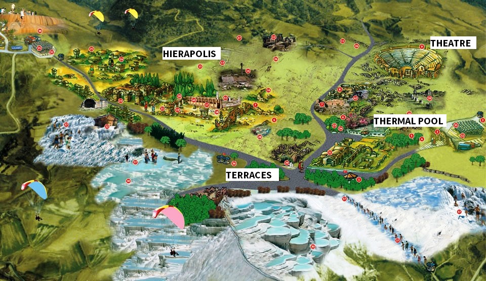 Dia Entero en Pamukkale & Hierapolis Mapa