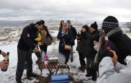 Celebrate time after hot air balloon ride in Cappadocia!