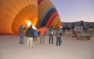 Preparing to launch air balloons in Cappadocia