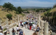 View of Marble Way in ruins of Ephesus