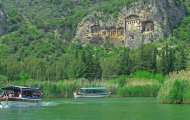 View of Lycian tombs