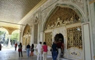 Magnificient trips in countyard of Topkapi Palace