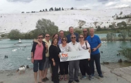 Wonderful family photo in Travertines of Pamukkale