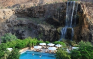 Magnificent view of waterfall in Jordan
