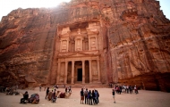 Unique photo of Petra ancient city in Jordan