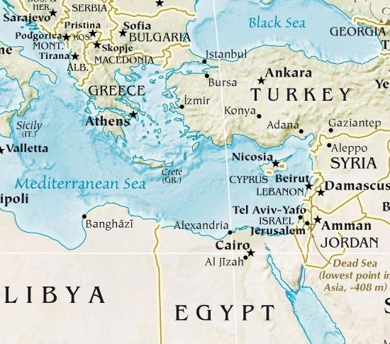 Turkey and Jordan Highlights Tour Map