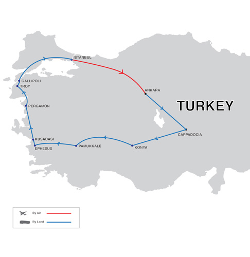 Turkey Specialist Tour Map