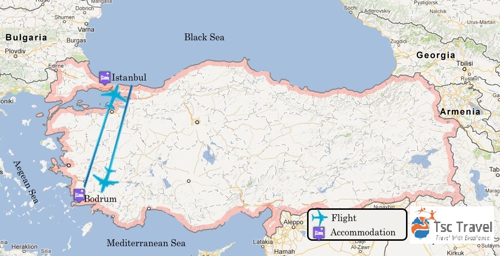 Wonders of Turkey Tour Map